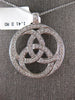 LARGE 1.41CT DIAMOND 14KT WHITE GOLD MULTI CIRCULAR LOVE KNOT FLOATING PENDANT