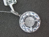 EXTRA LARGE 1.24CT DIAMOND & CRYSTAL 14KT WHITE GOLD ROUND HALO FLOATING PENDANT