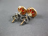 ESTATE 2.81CT DIAMOND & AAA CARNELIAN 14KT ROSE GOLD 3D ROUND HALO STUD EARRINGS