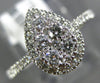 ESTATE .56CT DIAMOND 18KT WHITE GOLD 3D PEAR SHAPE CLUSTER HALO FRIENDSHIP RING