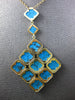 LARGE .50CT DIAMOND & AAA TURQUOISE 14KT YELLOW GOLD MULTI SQUARE FUN NECKLACE