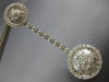 EXTRA LARGE 4.3CT DIAMOND 18K WHITE GOLD ROUND & BAGUETTE ROUND HANGING EARRINGS