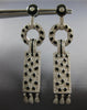 EXTRA LARGE 4.5CT DIAMOND & BLACK ENAMEL 18KT WHITE GOLD 3D HANGING EARRINGS