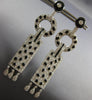 EXTRA LARGE 4.5CT DIAMOND & BLACK ENAMEL 18KT WHITE GOLD 3D HANGING EARRINGS