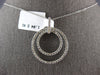 ESTATE 1.04CT DIAMOND 14KT WHITE GOLD DOUBLE CIRCLE OF LIFE FUN FLOATING PENDANT
