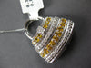 LARGE 1.23CT DIAMOND AAA YELLOW SAPPHIRE 14KT WHITE GOLD MULTI ROW PURSE PENDANT