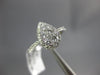 ESTATE .56CT DIAMOND 18KT WHITE GOLD 3D PEAR SHAPE CLUSTER HALO FRIENDSHIP RING