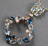4.75CT DIAMOND AAA BLUE TOPAZ & LONDON BLUE TOPAZ 14KT ROSE GOLD LARIAT NECKLACE