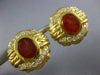 ESTATE LARGE 2.0CT DIAMOND & CARNELIAN 18KT YELLOW GOLD ROMAN SOLDIER EARRINGS