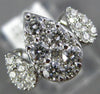 ESTATE LARGE .78CT DIAMOND 18KT WHITE GOLD 3D PEAR SHAPE 3 STONE ENGAGEMENT RING
