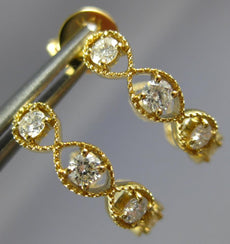 .75CT DIAMOND 18KT YELLOW GOLD 3D ETOILE INFINITY UMBRELLA HOOP HANGING EARRINGS