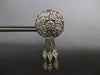 ANTIQUE 4.23CT DIAMOND 14KT WHITE GOLD 3D CIRCULAR MULTI LEAF HANGING EARRINGS