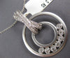 LARGE .62CT DIAMOND 14KT WHITE GOLD 3D CIRCULAR ETOILE X LOVE FLOATING PENDANT