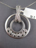 LARGE .62CT DIAMOND 14KT WHITE GOLD 3D CIRCULAR ETOILE X LOVE FLOATING PENDANT