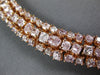 GIA EXTRA LARGE 40.18CT PINK DIAMOND 18KT ROSE GOLD 3D CLUSTER TENNIS NECKLACE