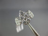 ESTATE LARGE .78CT DIAMOND 18KT WHITE GOLD 3D PEAR SHAPE 3 STONE ENGAGEMENT RING