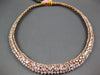 GIA EXTRA LARGE 40.18CT PINK DIAMOND 18KT ROSE GOLD 3D CLUSTER TENNIS NECKLACE