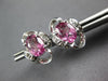 2CT DIAMOND & AAA PINK SAPPHIRE 14K WHITE GOLD OVAL & ROUND FLOWER STUD EARRINGS