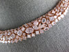 GIA EXTRA LARGE 40.18CT PINK DIAMOND 18KT ROSE GOLD 3D CLUSTER TENNIS NECKLACE