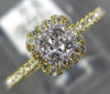ESTATE .36CT DIAMOND 18K YELLOW GOLD CLASSIC CLUSTER SQUARE HALO FRIENDSHIP RING