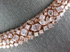 GIA EXTRA LARGE 40.18CT PINK DIAMOND 18KT ROSE GOLD 3D CLUSTER TENNIS NECKLACE
