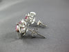 2CT DIAMOND & AAA PINK SAPPHIRE 14K WHITE GOLD OVAL & ROUND FLOWER STUD EARRINGS