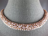 GIA EXTRA LARGE 40.18CT PINK DIAMOND 18KT ROSE GOLD 3D CLUSTER TENNIS NECKLACE