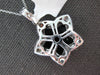 LARGE .22CT DIAMOND & AAA ONYX 14KT WHITE GOLD STAR HEART LOVE FLOATING PENDANT
