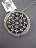 LARGE .83CT DIAMOND 14KT WHITE GOLD CIRCULAR CRISS CROSS ETOILE FLOATING PENDANT