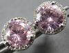 ESTATE 2.1CT DIAMOND & AAA PINK QUARTZ 14K WHITE GOLD HALO MARTINI STUD EARRINGS