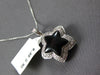 LARGE .22CT DIAMOND & AAA ONYX 14KT WHITE GOLD STAR HEART LOVE FLOATING PENDANT