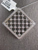 LARGE 1.11CT DIAMOND 14KT WHITE GOLD SQUARE CRISS CROSS ETOILE FLOATING PENDANT
