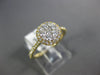 ESTATE WIDE .53CT DIAMOND 18KT YELLOW GOLD CLUSTER FLOWER HALO FRIENDSHIP RING