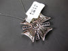 EXTRA LARGE 1.37CT DIAMOND & AAA SAPPHIRE 18KT WHITE GOLD CROSS SLIDER PENDANT