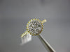 ESTATE WIDE .53CT DIAMOND 18KT YELLOW GOLD CLUSTER FLOWER HALO FRIENDSHIP RING