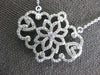 ESTATE LARGE .27CT DIAMOND 14KT WHITE GOLD 3D SUNBURST FLOWER LOVE NECKLACE