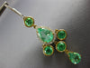 LARGE 8.59CT DIAMOND & AAA EMERALD 18K TRI COLOR GOLD LEVERBACK HANGING EARRINGS