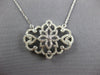 ESTATE LARGE .27CT DIAMOND 14KT WHITE GOLD 3D SUNBURST FLOWER LOVE NECKLACE