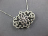 ESTATE LARGE .27CT DIAMOND 14KT WHITE GOLD 3D SUNBURST FLOWER LOVE NECKLACE