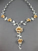 EXTRA LARGE 5.90CT DIAMOND 18K WHITE ROSE GOLD LARIAT MULTI ROSE TENNIS NECKLACE