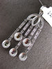 LARGE 3.67CT DIAMOND AAA MULTI COLOR SAPPHIRE 18KT WHITE GOLD CHANDELIER PENDANT