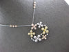 LARGE 1.81CT DIAMOND 14KT TRI COLOR GOLD MULTI FLOWER CIRCULAR LOVE NECKLACE