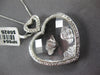 EXTRA LARGE .71CT DIAMOND & CRYSTAL 14K WHITE GOLD DOUBLE HEART FLOATING PENDANT