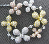 LARGE 1.81CT DIAMOND 14KT TRI COLOR GOLD MULTI FLOWER CIRCULAR LOVE NECKLACE
