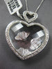 EXTRA LARGE .71CT DIAMOND & CRYSTAL 14K WHITE GOLD DOUBLE HEART FLOATING PENDANT