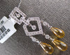 LARGE 6.14CT DIAMOND & AAA CITRINE 18KT WHITE GOLD CHANDELIER FLOATING PENDANT