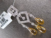 LARGE 6.14CT DIAMOND & AAA CITRINE 18KT WHITE GOLD CHANDELIER FLOATING PENDANT