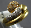 .62CT DIAMOND 18K TRI COLOR GOLD 3D DOUBLE ROW HEART DOME FLEXIBLE FLOATING RING