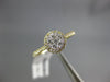 ESTATE .34CT DIAMOND 18KT YELLOW GOLD ROUND CLUSTER HALO SEMI ETERNITY FUN RING