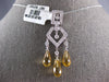 LARGE 6.14CT DIAMOND & AAA CITRINE 18KT WHITE GOLD CHANDELIER FLOATING PENDANT